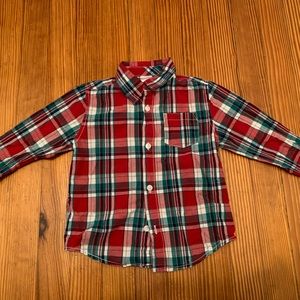 Gymboree Button Down Shirt 2T Red and green plaid
